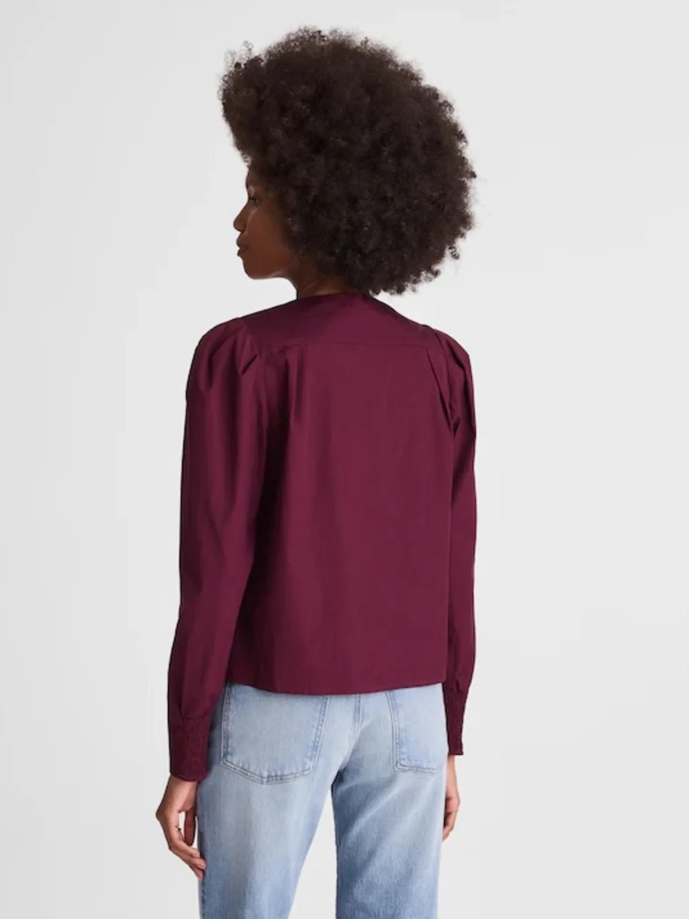 Madewell V-Neck Button-Front Top burgundy Women’s Size L NWT